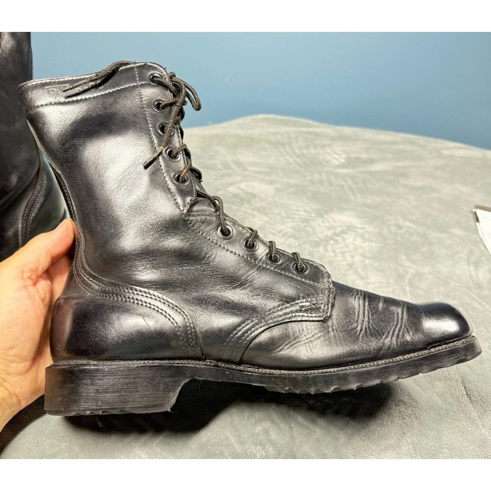 Ro Search Combat Boots Mens 11.5 Wide Black Leather Military Lace Up